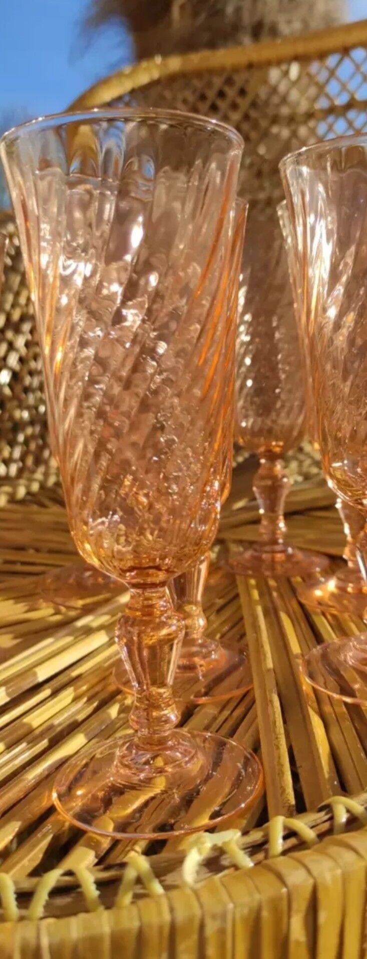 Champagne flutes rosaline d'arcoroc luminarc roses