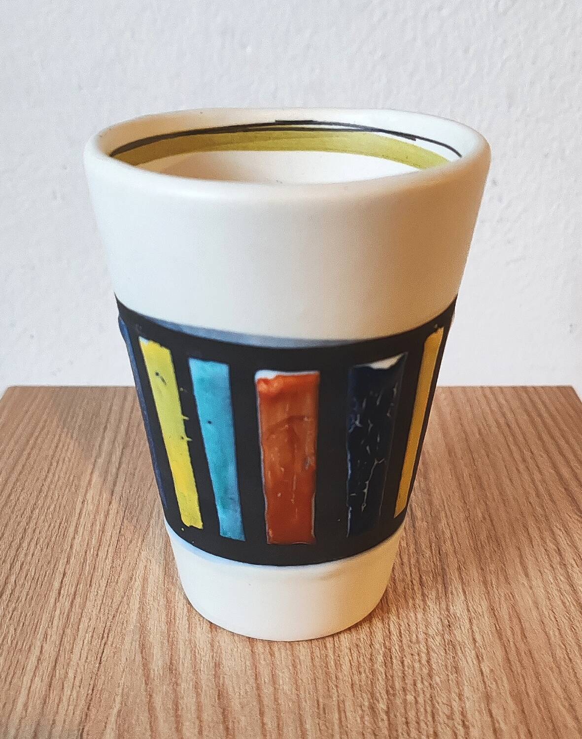 Roger capron green ceramic tumbler glass