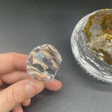 Bohemian crystal bottle, cut and engraved – Frosted floral decoration