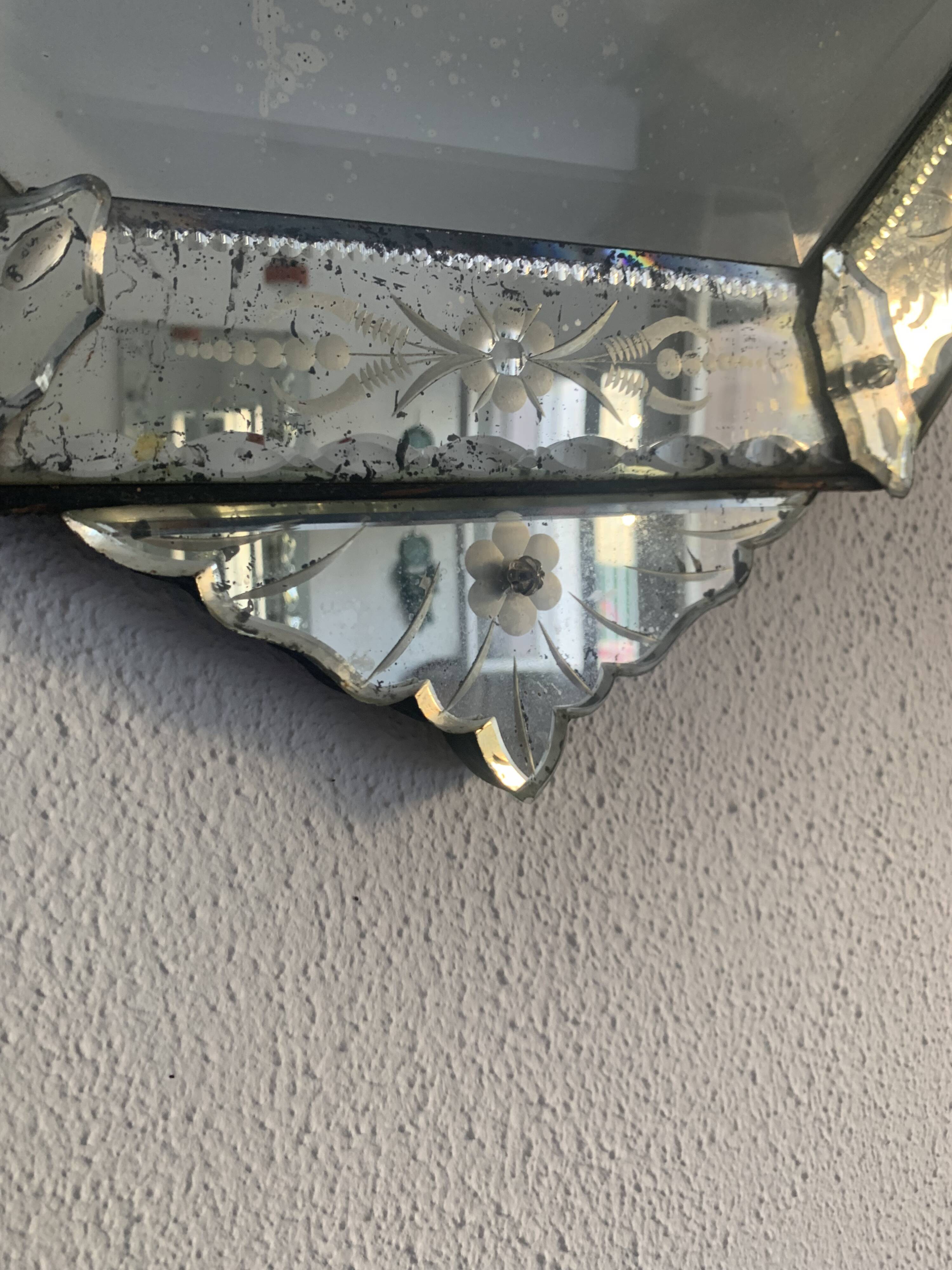 Venetian Murano mirror, late 19th century - 95 x 52 cm