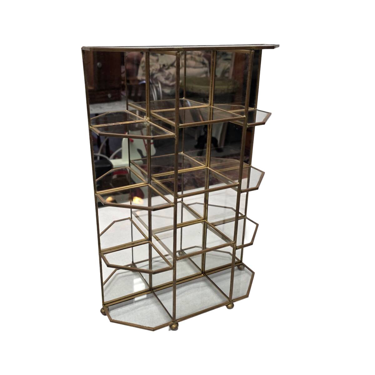 Hollywood Regency Brass Display Case, 1960/70s