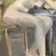 Original French figurative painting from the 70s signed Marais