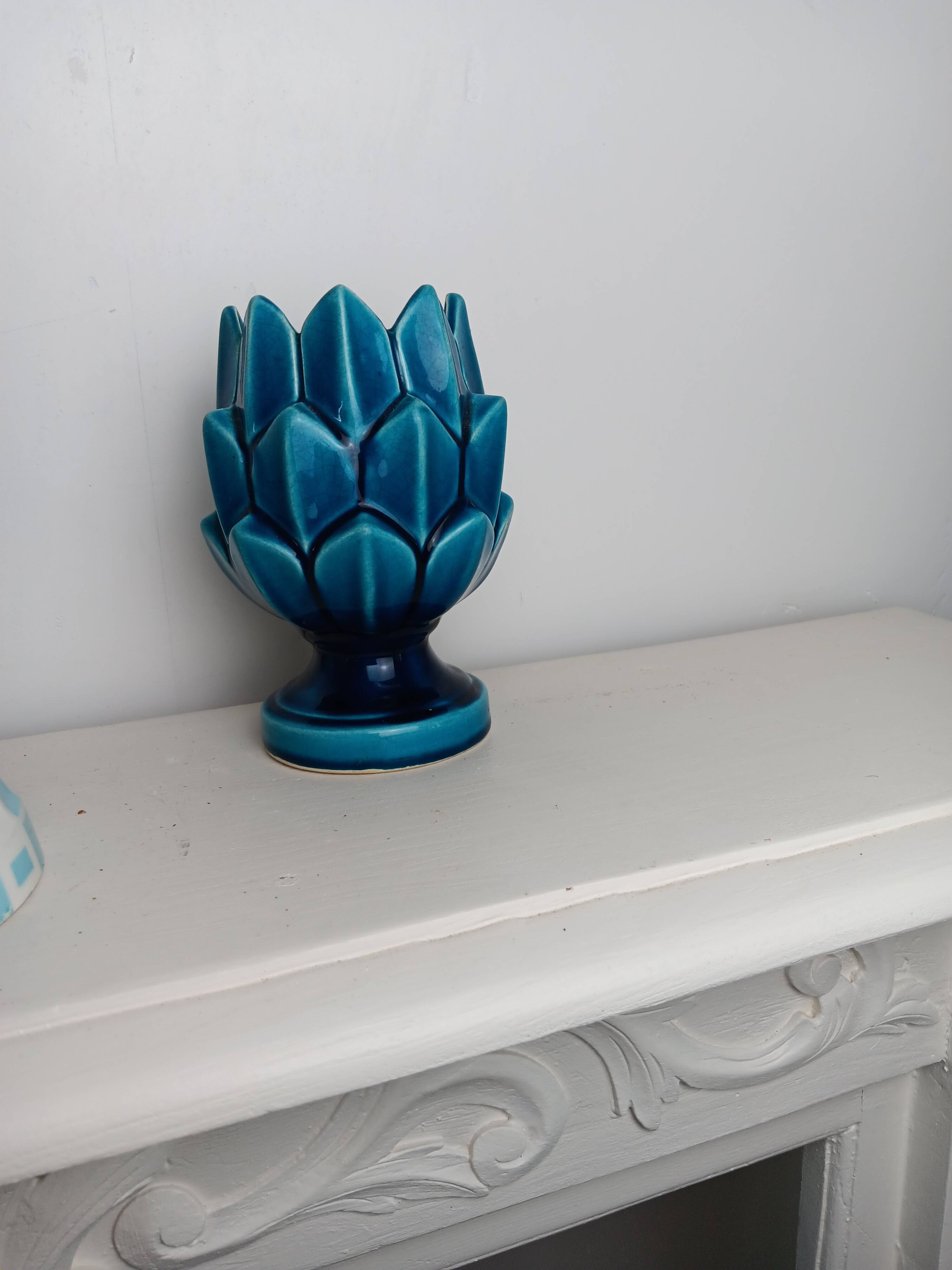 Artichoke Blue Turquoise Charolles pottery