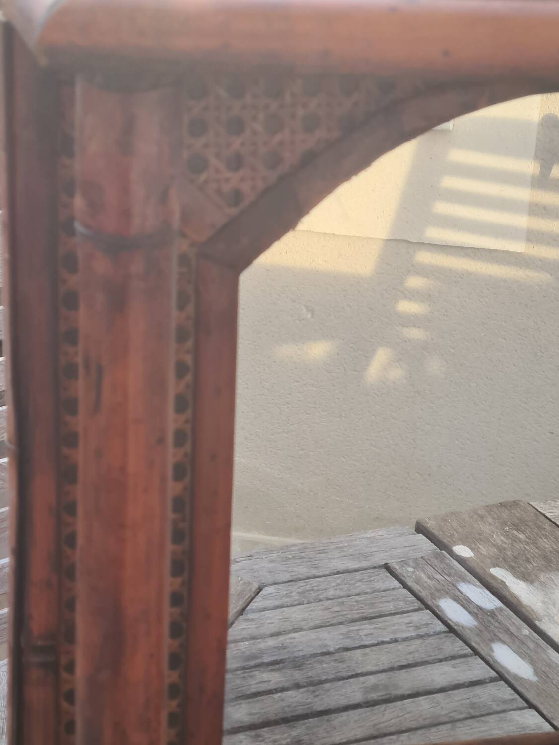 Vintage bamboo and cane mirror