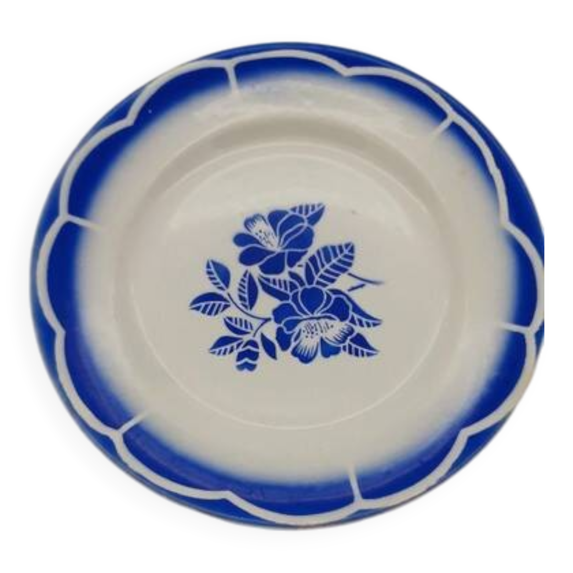 Digoin Sarreguemines blue flat plate