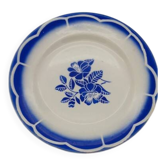 assiette plate bleu Digoin Sarreguemines