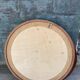 1970 wood and leather 86cm round mirror design