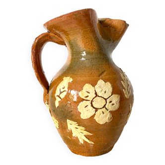 Pitcher jug, flowered pottery