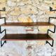 Vintage metal and wood wall shelf, Scandinavian circa 60