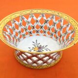 Openwork basket Faience Malicorne (Sarthe) TE Tessier Emile (1887-1971)