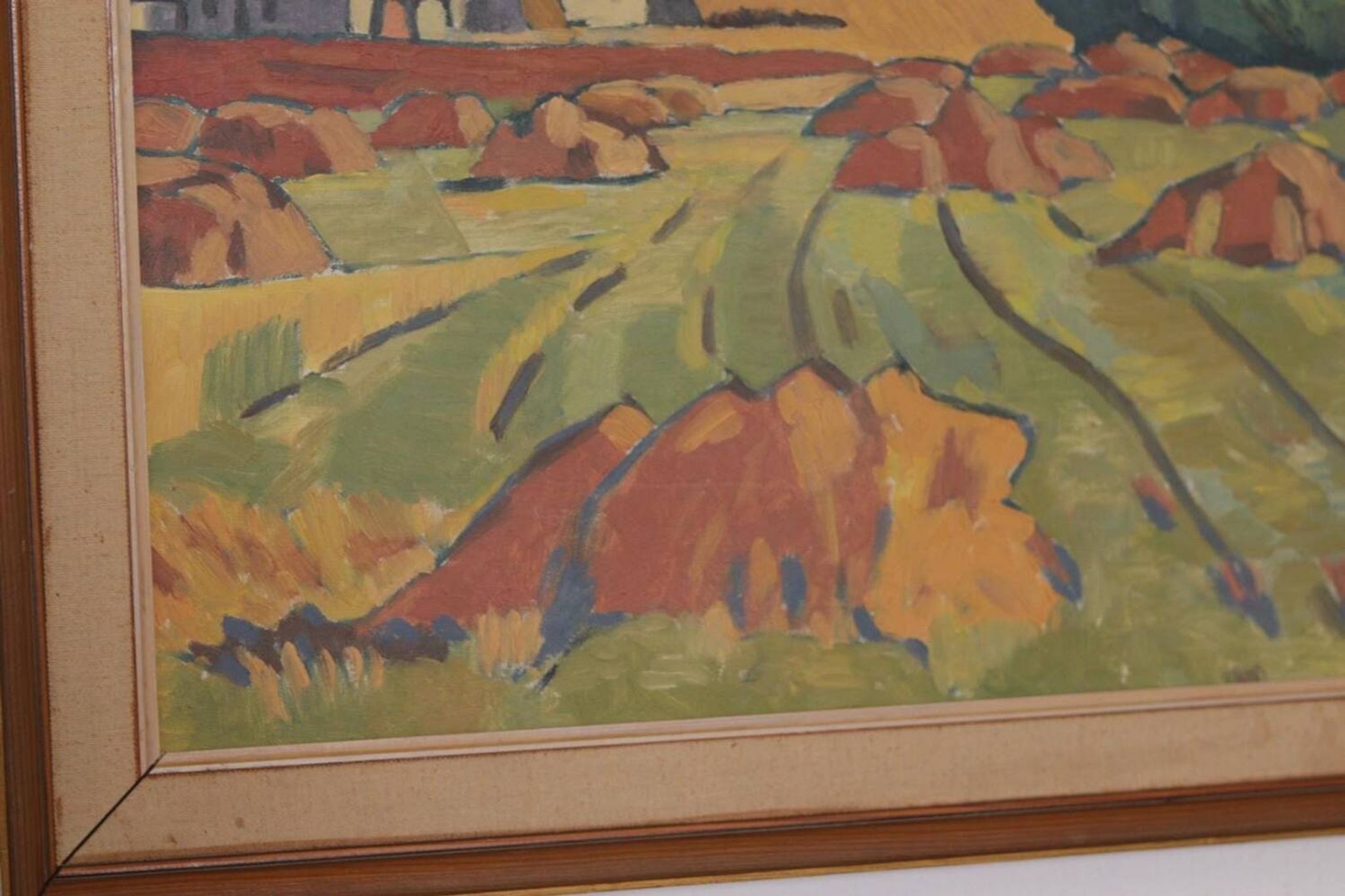 Huile sur toile originale suédoise – “Landskap” – Vintage et encadrée