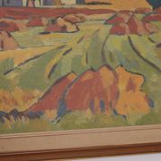 Huile sur toile originale suédoise – “Landskap” – Vintage et encadrée