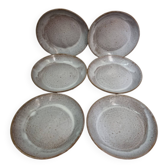 6 large stoneware plates from 1980