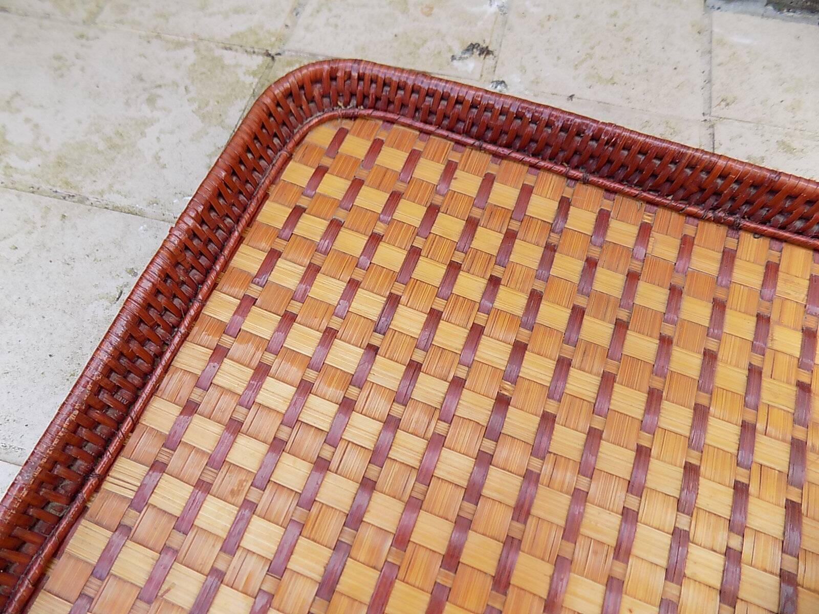Woven rattan tray