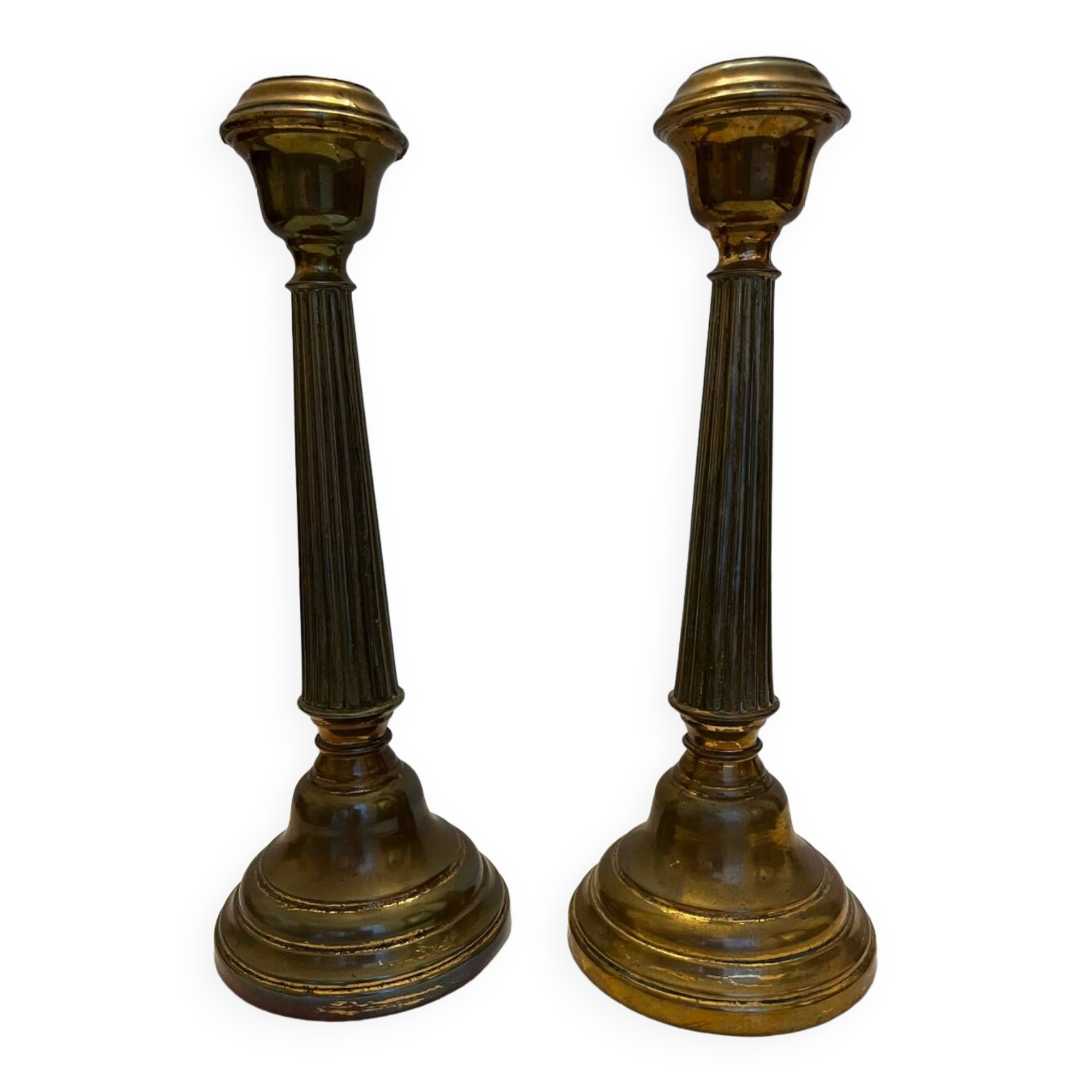 Pair of gilded bronze candlesticks
