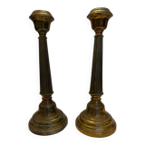 Pair of gilded bronze candlesticks