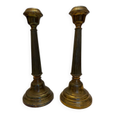 Pair of gilded bronze candlesticks