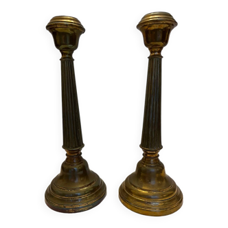 Pair of gilded bronze candlesticks