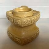 Candle holder geometric shape ocher ceramic