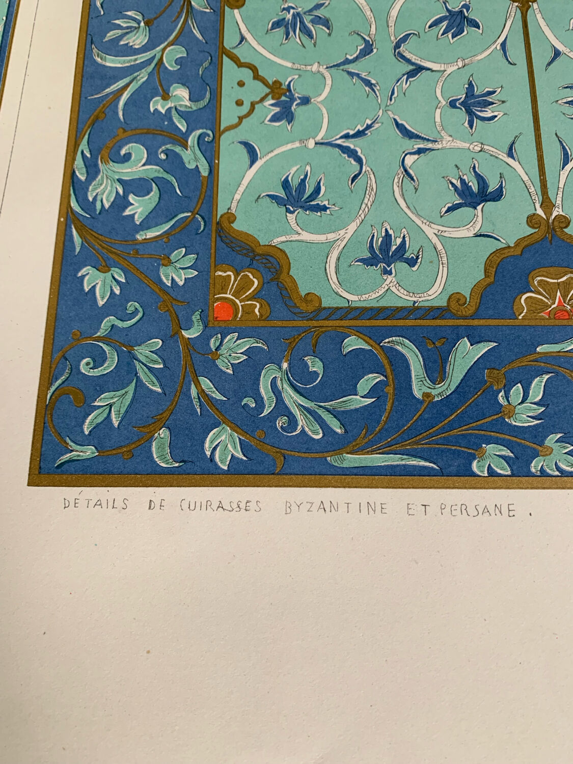 Lithographie ancienne orientale - Ornements de la Perse