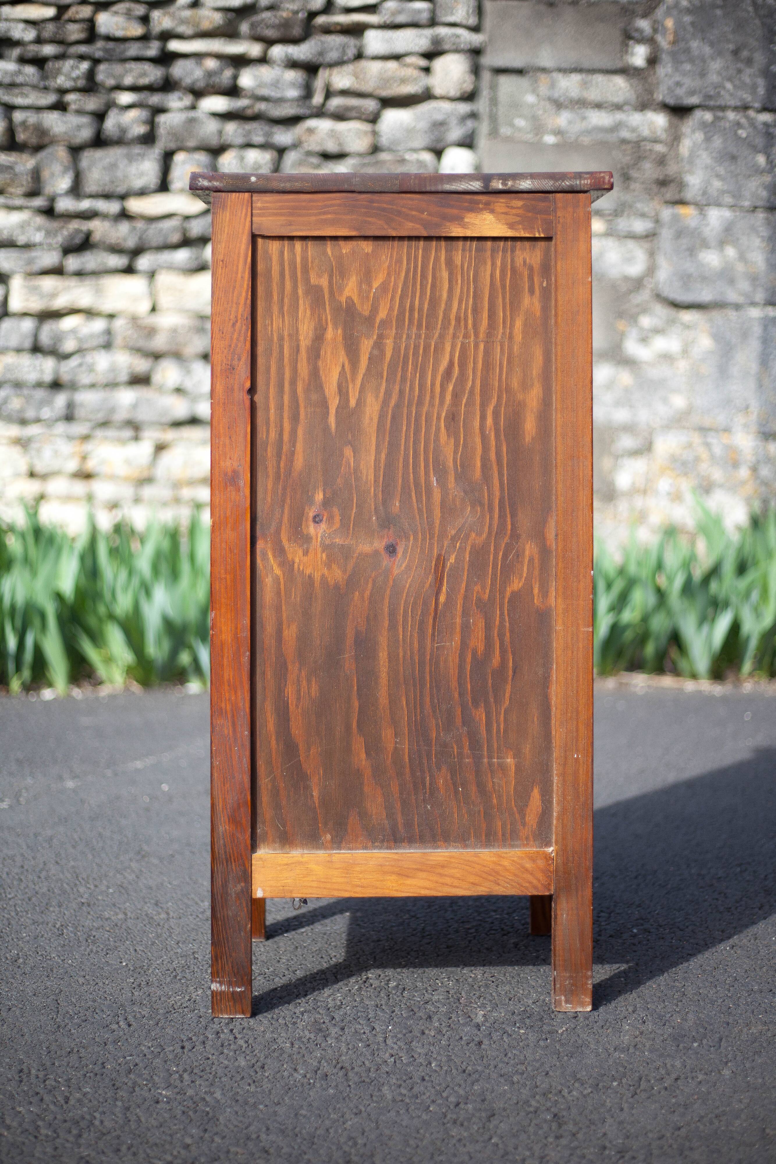Wooden storage unit with 5 drawers, vintage wooden chest of drawers