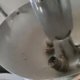 Art deco chandelier in chromed metal and glass 6 arms of lights