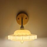 Art Deco wall lamp in marbled pink Clichy glass