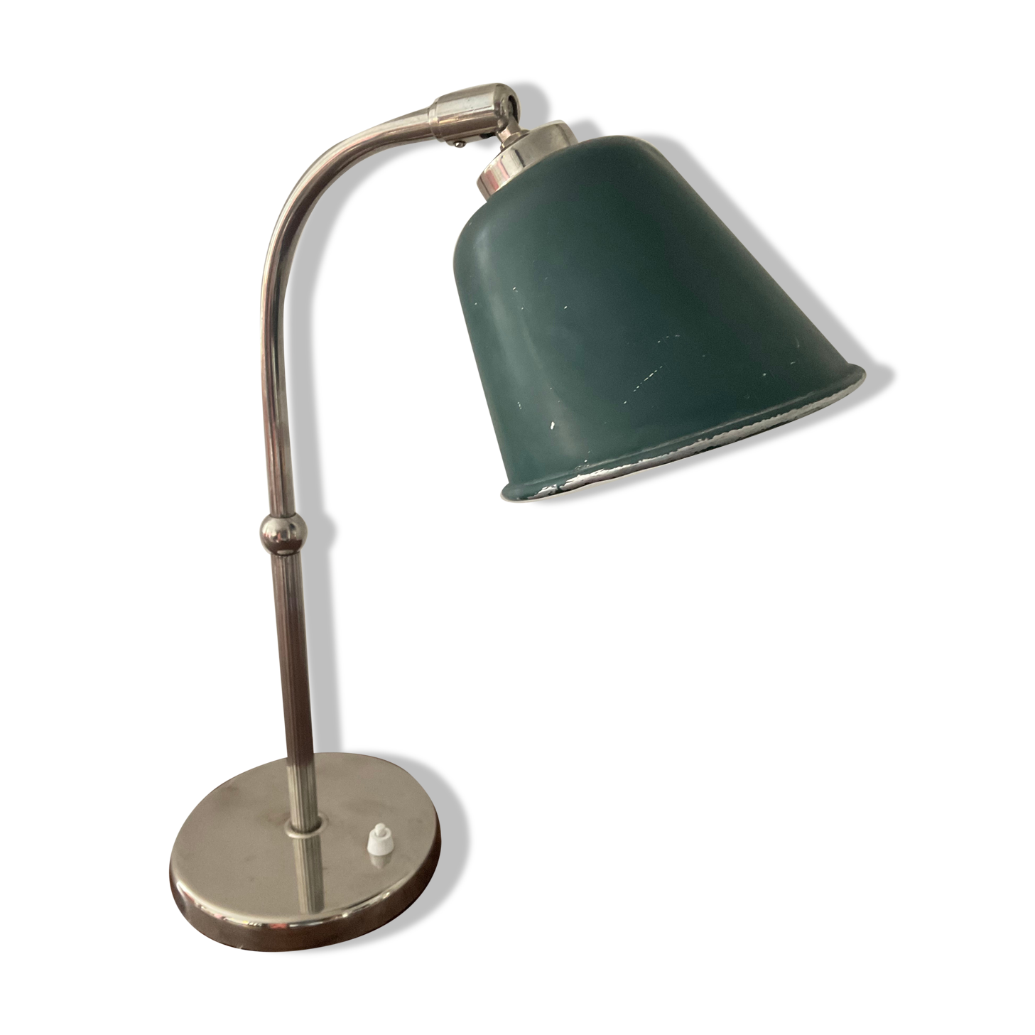 Lampe industrielle années 40-50 en laiton et aluminium