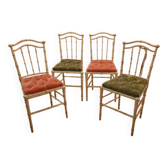 Quatre chaise de musiciens, faux bambou époques 19 ème