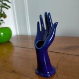 Hand navy blue ceramic vase