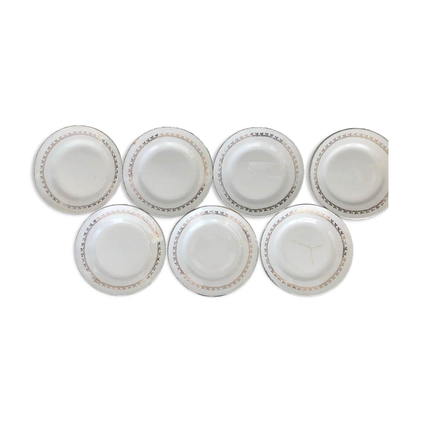 6 Digoin & Sarreguemines dessert plates