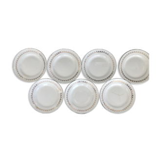 6 Digoin & Sarreguemines dessert plates