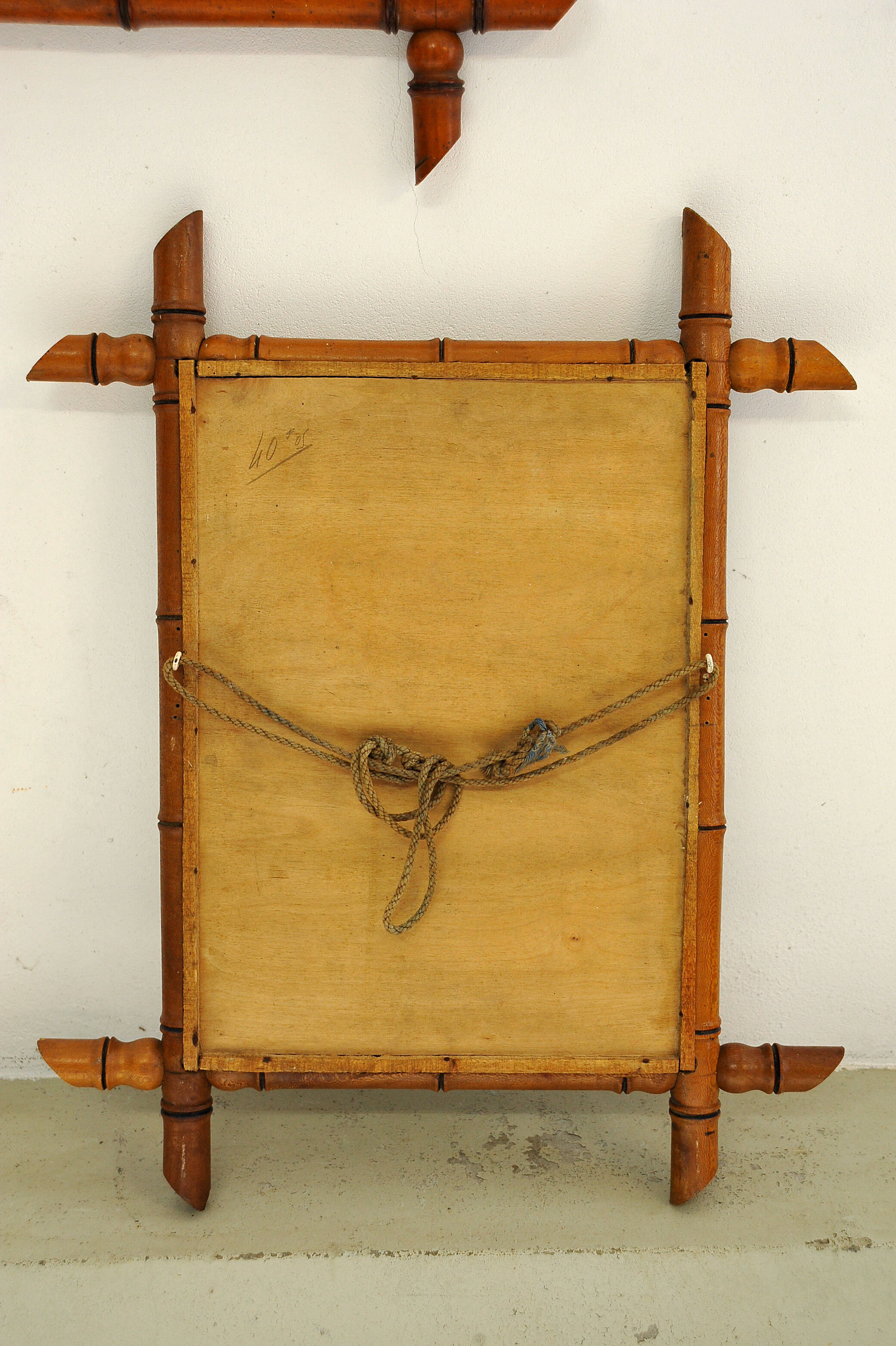 Pair of mirrors called carved wooden bamboo, France, circa 1930