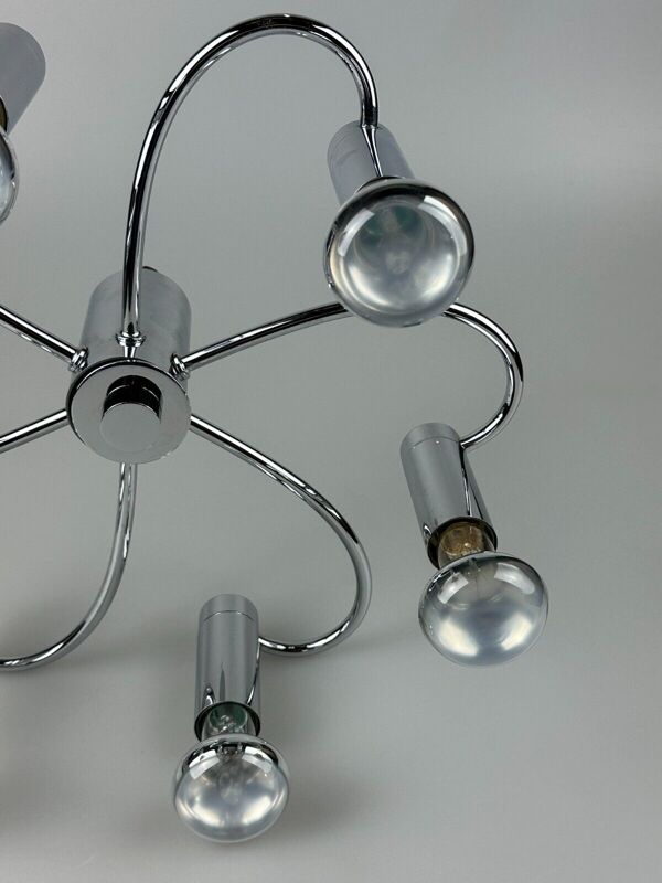 60s 70s Spoutnik applique ou plafonnier par Cosack Leuchten Chrom