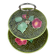 2-tiered majolica server/tray, Sarreguemines, early 20th century