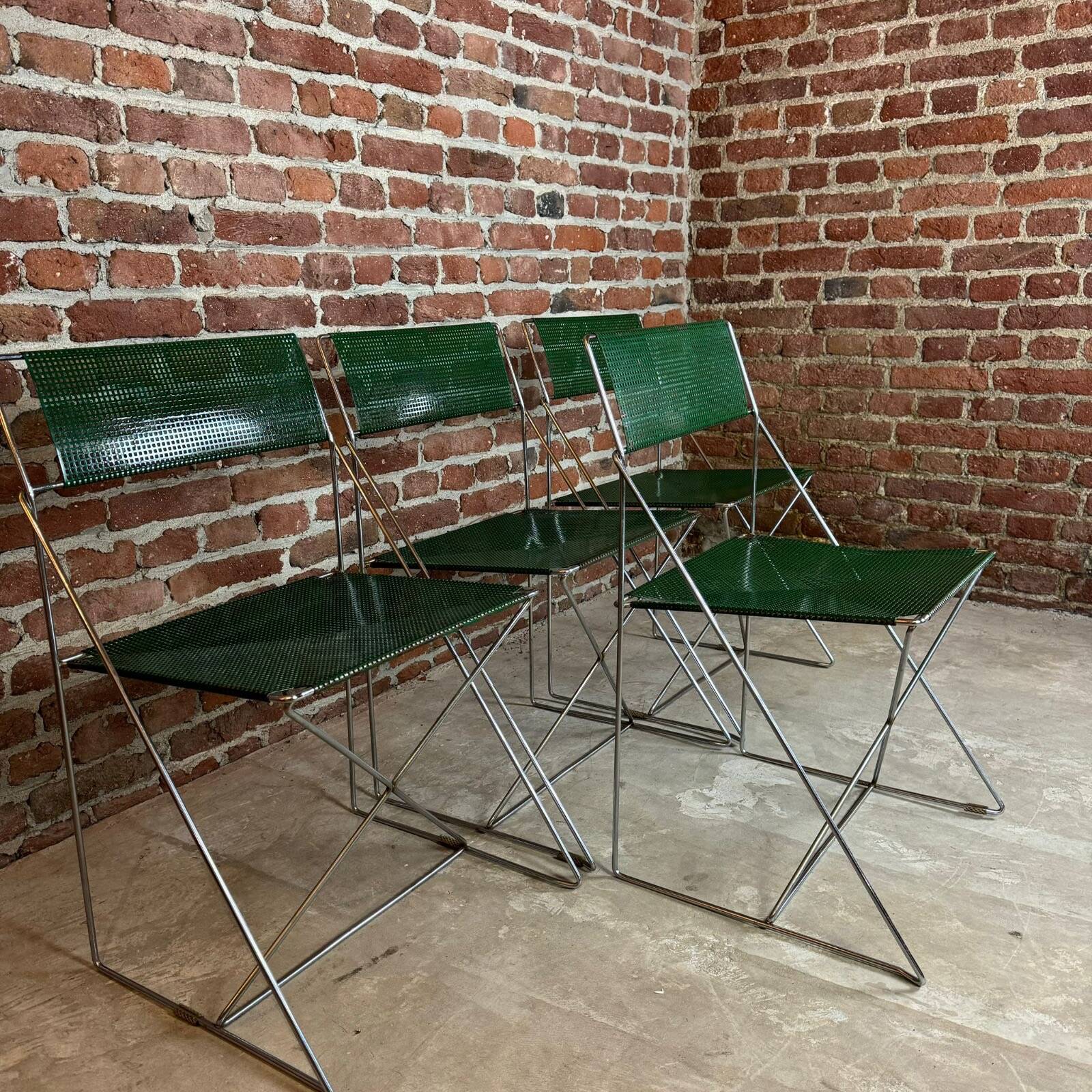 Set of four "X-Line" chairs, Niels Jørgen Haugesen for Magis, Italy, 1977