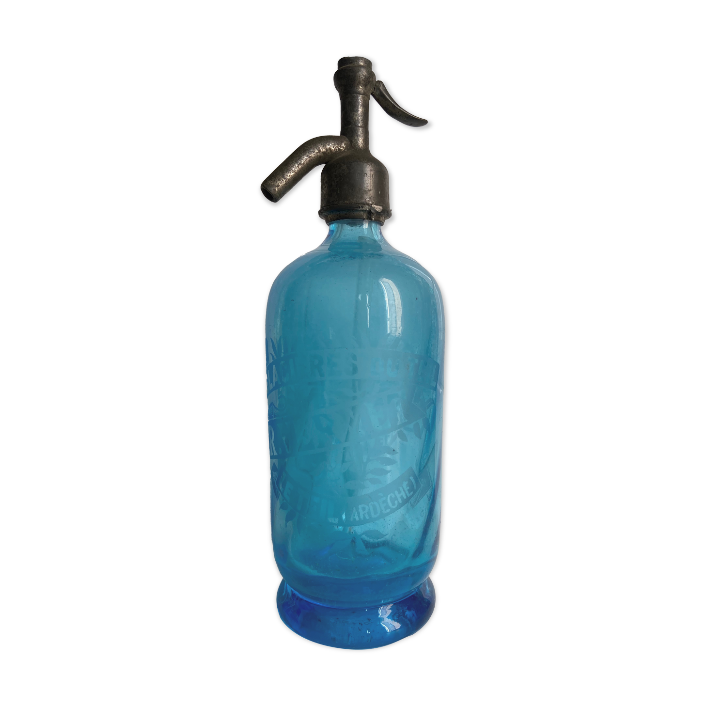 Siphon blue old cooler of Teil (Ardèche)