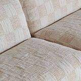 Modular canapé Fiandra in cream check fabric by Vico Magistretti for Cassina