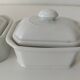 Trio de terrines Apilco porcelaine modèle perlé