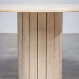 Circular modernist dining table in travertine 1970