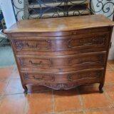 Curved chest of drawers in Louis XV style oak