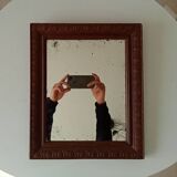 Old carved wooden mirror 38*32cm