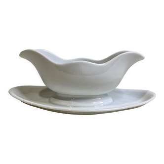 Saucière in white porcelain. AH & C, France.
