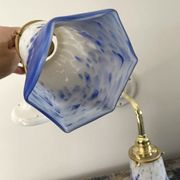Set of two blue Art Deco wall lamps