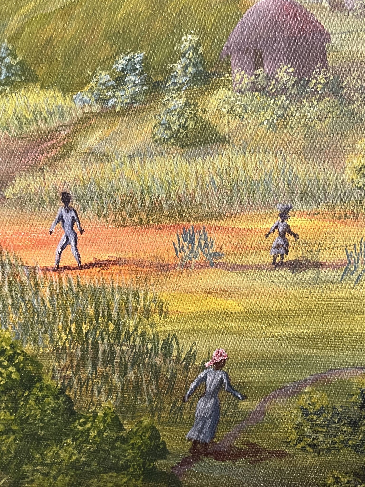 ROMME Joseph, animated naive landscape HST Haiti 20th century
