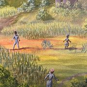 ROMME Joseph, animated naive landscape HST Haiti 20th century