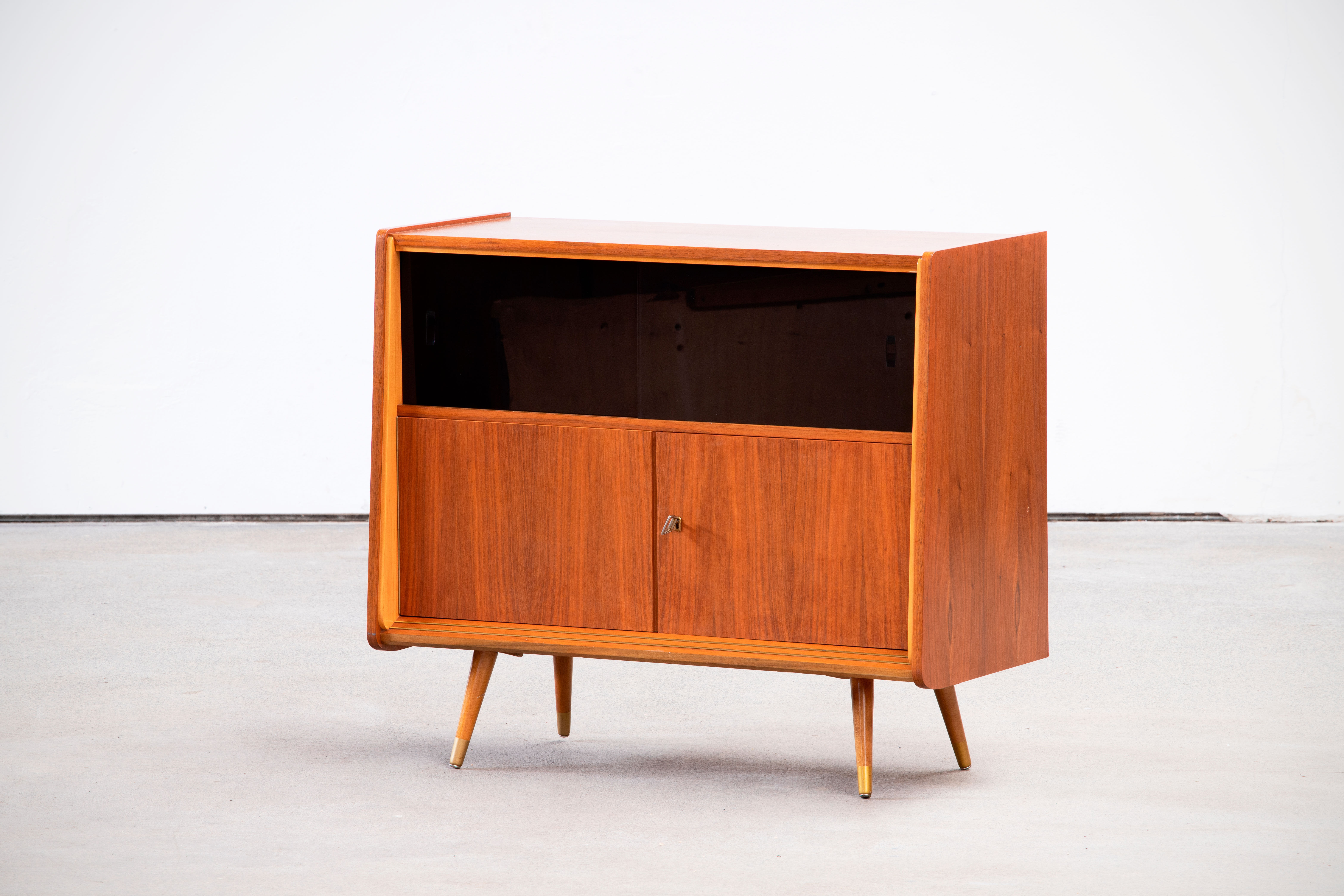 Vintage scandinavian buffet 1960 teak & glass