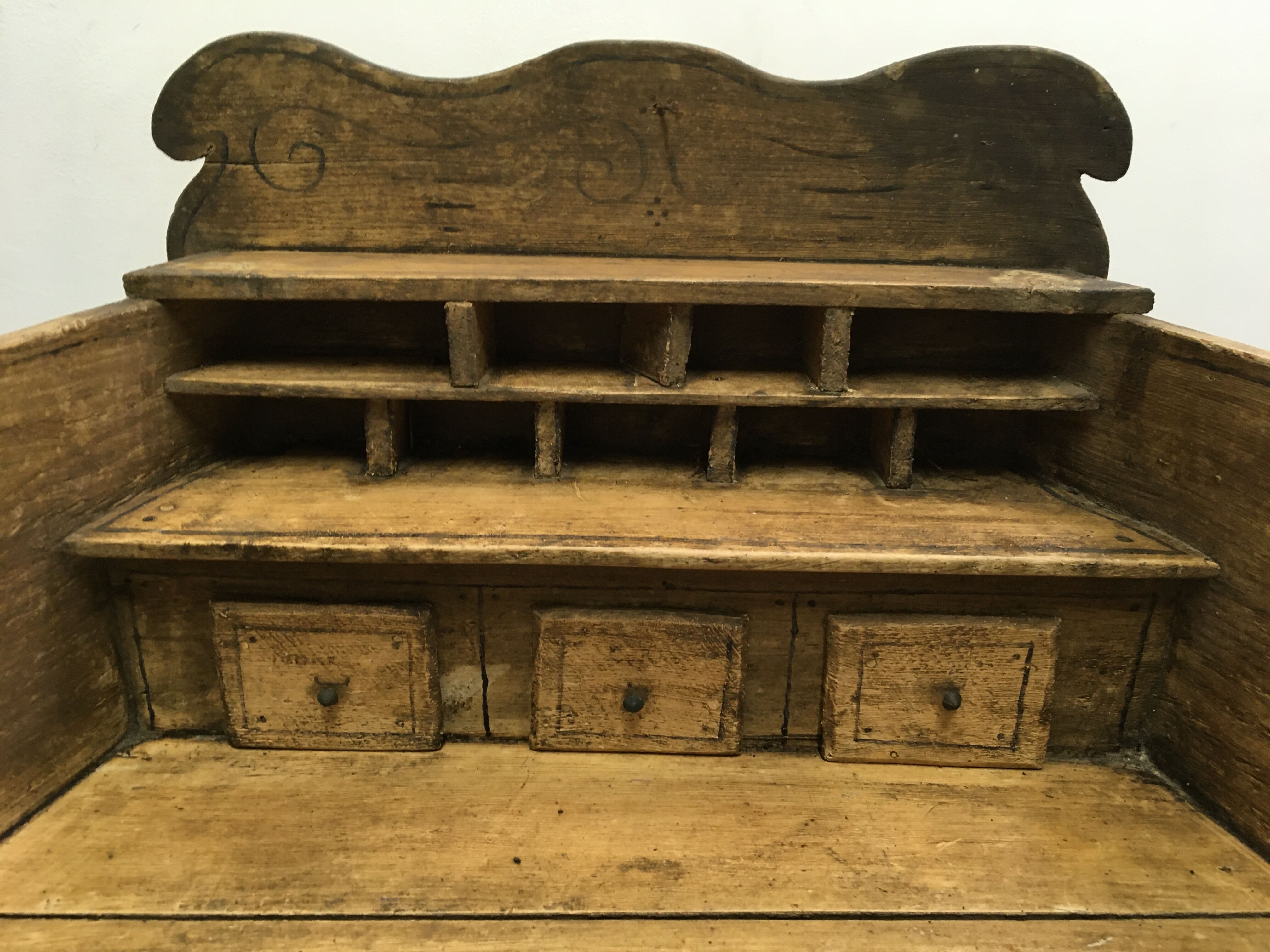 Shelf antique wooden grocery store