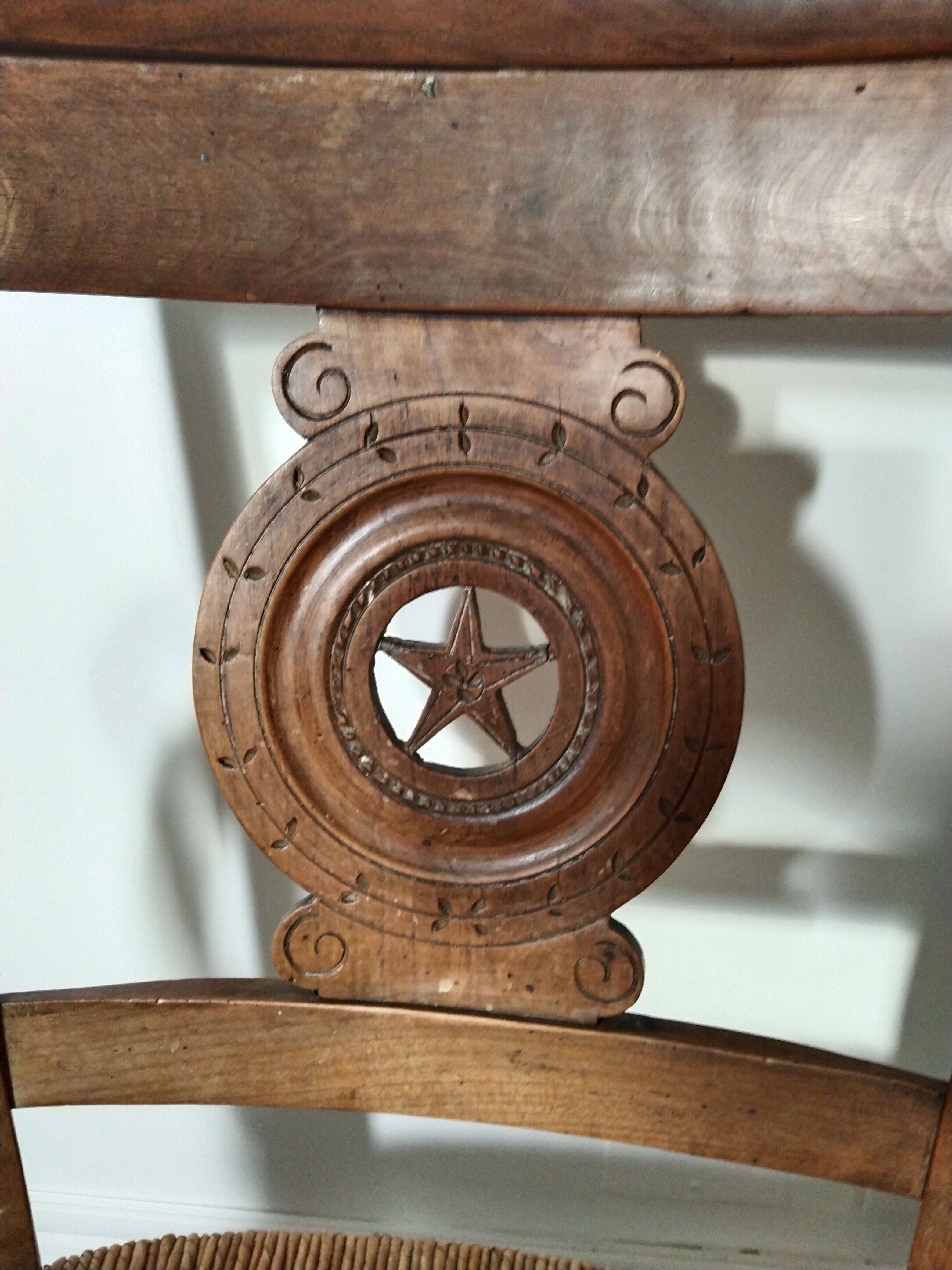 Straw armchair folk art.