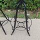 Pair of vintage metal and leather bar stools